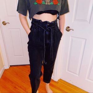 High-Waisted Paper-bag Jeans